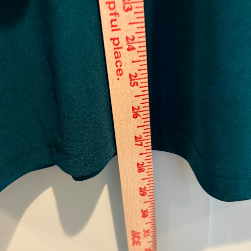 Teal Green Ruffle Mock Neck Blouse Long Sleeve Cottagecore XL - Picture 8 of 11